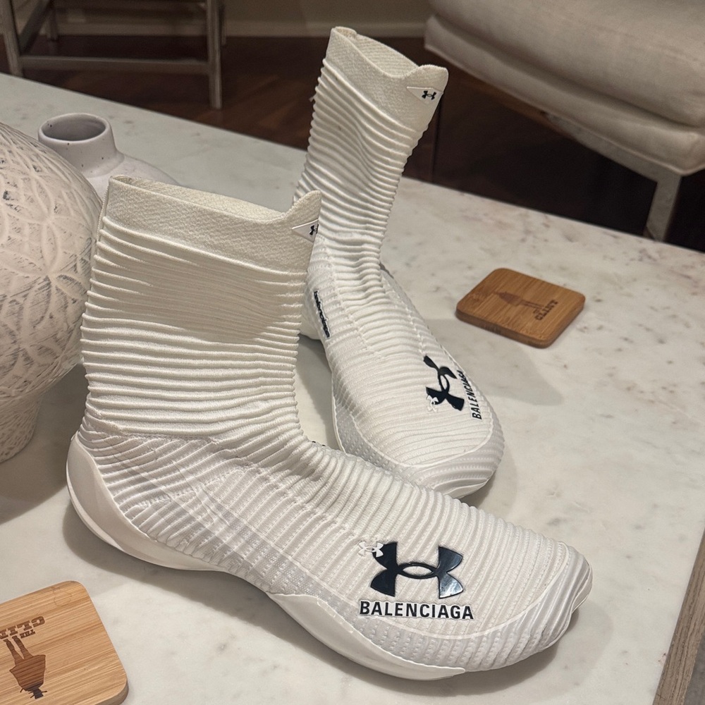 Balenciaga White Ribbed Sock Sneakers